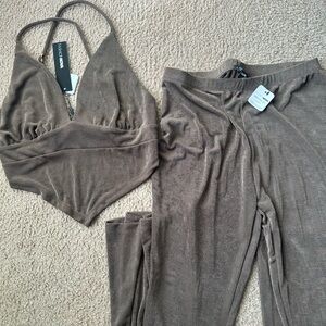 Fashion Nova Taupe Matching Set
